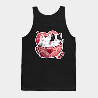 Two cute kitties in a teacup. Tank Top